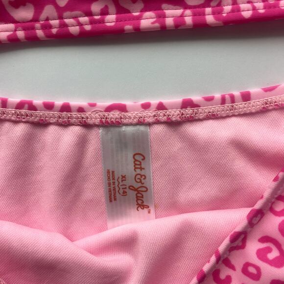 Cat & Jack Leopard Spot Printed Rash Guard Sett Sz XL (14) - Picture 5 of 5